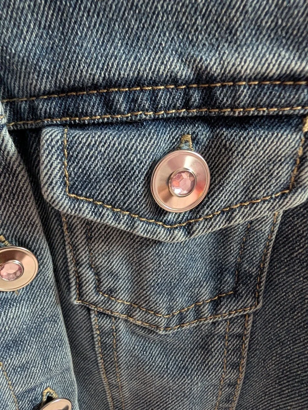 Young Hearts Jean Jacket with Heart Rhinestone Accents Size Girls 5 NWT